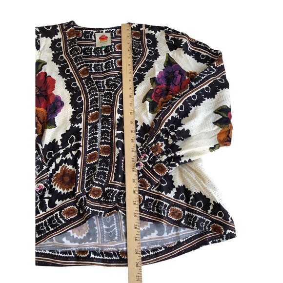 Farm Rio Flower Tapestry Popover Blouse Sz X Small EUC - Picture 13 of 15